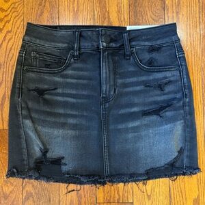 NWT American Eagle Mini Super Stretch Black Denim Mini Skirt